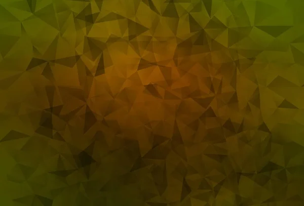 Dark Green Yellow Vector Polygon Abstract Layout Творча Геометрична Ілюстрація — стоковий вектор