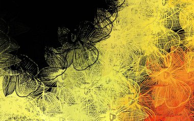 Koyu kırmızı, çiçekli sarı vektör arkaplan. Beyaz arka planda doğal bir çiçek. Marka kitabınız için yeni şablon.