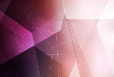 Çizgileri ve üçgenleri olan açık pembe vektör düzeni. Renkli üçgenlerin olduğu bir resim. Bir cep telefonu için arka plan.