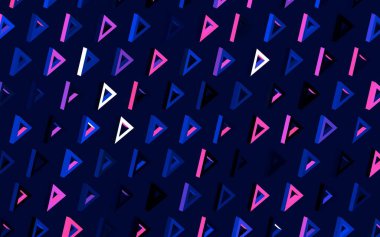 Koyu pembe, kristalli mavi vektör şablonu, üçgenler. Üçgenli soyut gradyan çizimi. Duvar kağıtları için zarif tasarım.