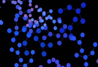 Koyu mavi, yapay zeka yapısına sahip kırmızı vektör şablonu. Renkli yapay zeka yapısı, eğimli çizgiler ve noktalar. Siber yeniliklerin tasviri için tasarım.