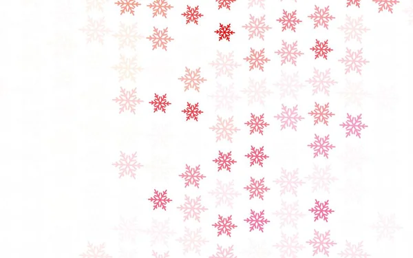Világos Vörös Vektor Elrendezés Fényes Hópelyhekkel Csillagokkal Gradient Színes Illusztráció — Stock Vector