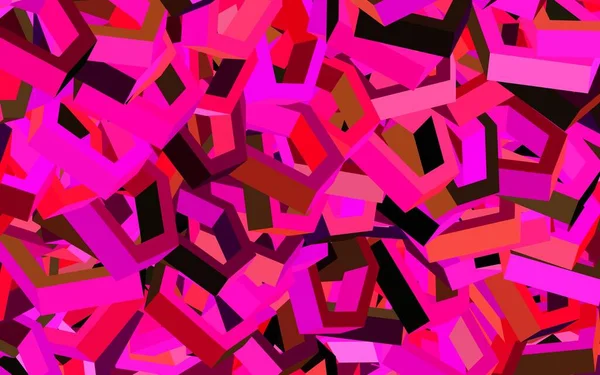 Tmavá Růžová Žluté Vektorové Pozadí Šestiúhelníky Glitter Abstraktní Ilustrace Šestiúhelníkovém — Stockový vektor