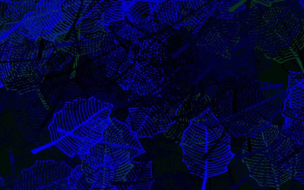ダークブルー 緑のベクトルの葉とエレガントな背景 抽象的なテンプレート上のドドルで装飾的なイラスト 手描きのウェブ用デザイン — ストックベクタ