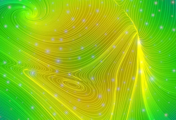 Светло Зеленый Желтый Векторный Фон Пятнами Кривыми Линиями Дизайн Абстрактном — стоковый вектор