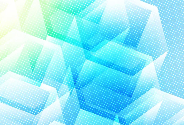 Azul Claro Fundo Vetorial Verde Com Hexágonos Glitter Ilustração Abstrata — Vetor de Stock