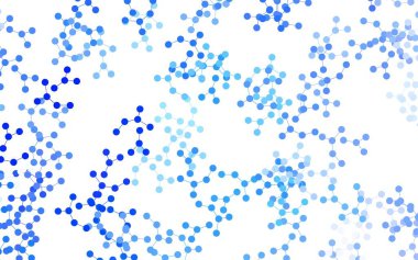 Yapay zeka ağı ile hafif BLUE vektör deseni. Yapay zekanın bağlantı ve noktalarıyla soyut illüstrasyon. Teklif verilerinin tanıtımı için akıllı tasarım.