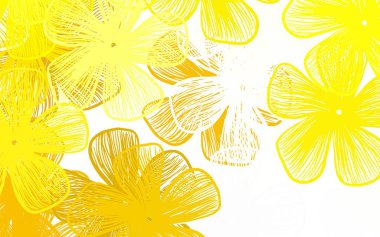 Çiçekli açık sarı vektör doğal arkaplan çiçekli soyut çizim. İşiniz için yepyeni bir tasarım..