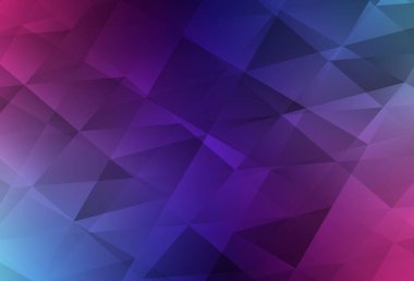 Koyu pembe, mavi vektör soyut çokgen şablon. Gradyanı olan üçgen geometrik örnek. Pankartın için tamamen yeni bir şablon.