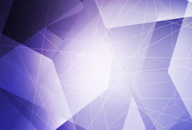 Çizgileri ve üçgenleri olan açık mor vektör düzeni. Renkli üçgenlerin olduğu bir resim. Broşürler, broşürler için desen