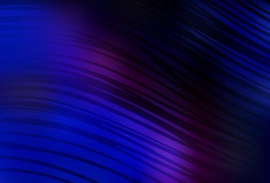 Koyu pembe, çizgileri olan mavi vektör arkaplan. Eğri şekilli yepyeni renkli bir tasvir. Tasarımınız için basit şablon.