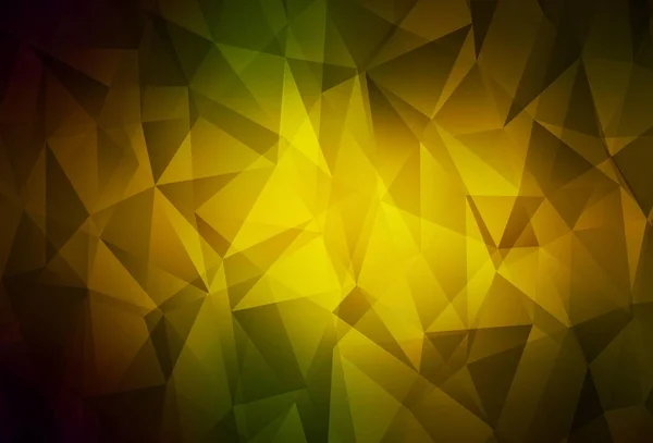 深绿色 黄色矢量渐变三角形模板 具有梯度的三角形几何样品 适合你背景的纹理图案 — 图库矢量图片