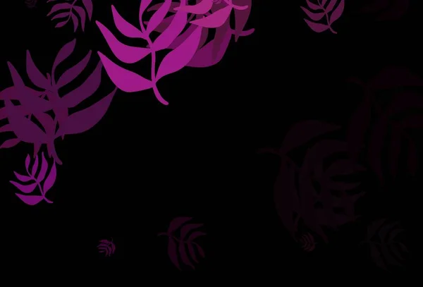 Dark Pink Vector Fondo Abstracto Con Hojas Hojas Patrón Natural — Archivo Imágenes Vectoriales