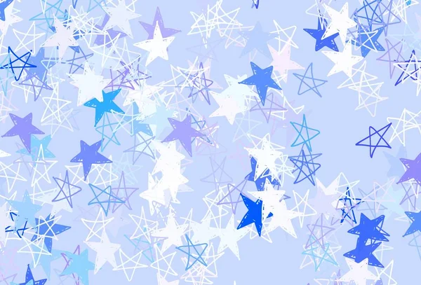 Светло Розовая Голубая Векторная Компоновка Яркими Звездами Сияющая Цветная Иллюстрация — стоковый вектор