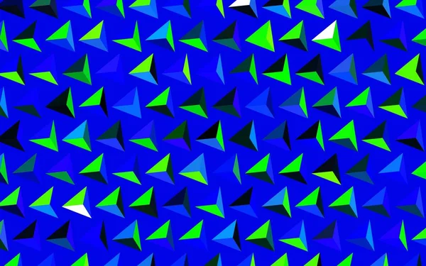 Темно Синя Зелена Векторна Текстура Трикутним Стилем Красива Ілюстрація Трикутниками — стоковий вектор