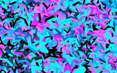 Koyu pembe, küçük ve büyük yıldızlı mavi vektör arkaplan. Soyut şablondaki yıldızlarla dekoratif parlak illüstrasyon. Astronomi web siteleri için desen.