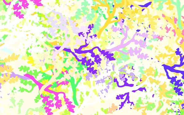 Licht Multicolor Vector Doodle Hintergrund Mit Blättern Ästen Glitzernde Abstrakte — Stockvektor