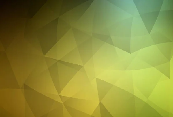 Dunkelgrüner Gelber Vektor Abstrakter Mosaikhintergrund Geometrische Illustration Origami Stil Mit — Stockvektor