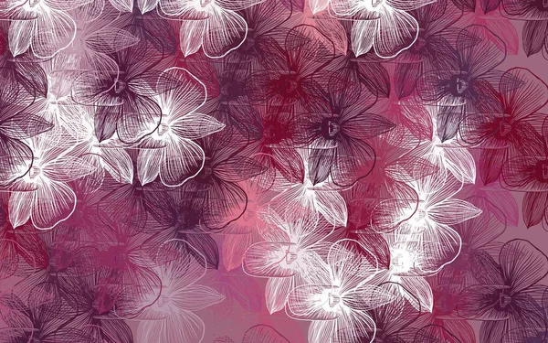 ライトピンクベクトル花とエレガントな壁紙 花と現代抽象的なイラスト 手描きのウェブ用デザイン — ストックベクタ