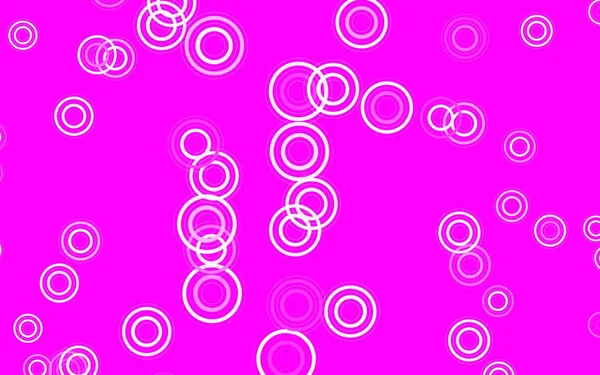 Světle Fialová Růžové Vektorové Uspořádání Kruhovými Tvary Krásná Barevná Ilustrace — Stockový vektor