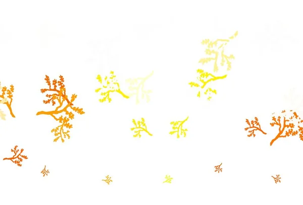 Light Orange Vector Abstract Design Sakura Leaves Branches Natural Style — Stock Vector