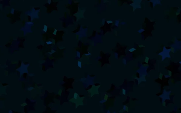 Mörkblå Grönt Vektormönster Med Julstjärnor Stjärnor Suddig Abstrakt Bakgrund Med — Stock vektor