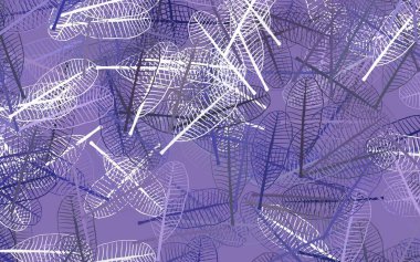 Hafif Mor vektör yapraklı soyut arkaplan. Yapraklı karalama tarzında yeni renkli çizimler. Ağ ve ambalaj için elle boyanmış tasarım.