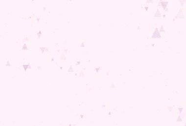 Dairesel çokgen şekilli açık pembe vektör deseni. Daireleri olan güzel bir illüstrasyon, doğa tarzında üçgenler. Duvar kağıtları için şablon.