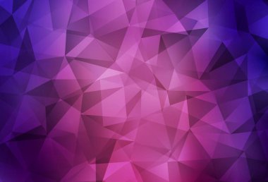 Koyu mor vektör üçgen arka plan. Üçgenli renkli soyut çizimler. İşiniz için yepyeni bir tasarım..