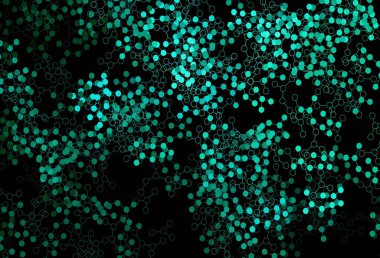 Koyu yeşil vektör arkaplanı ve yapay zeka verileri. Parlak renkli bir illüstrasyon ve yapay zekanın gerçek yapısı. Teklif verilerinin tanıtımı için akıllı tasarım.