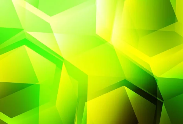 Světle Zelená Žlutý Vektorový Vzor Polygonálním Stylem Kostkami Třpytivé Abstraktní — Stockový vektor