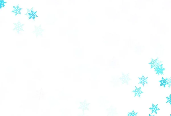 Light Blue Vector Pattern Christmas Snowflakes Stars Glitter Abstract Illustration — Stock Vector