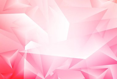 Açık pembe, kristalli sarı vektör şablonu, üçgenler. Soyut üçgenli dekoratif tasarım. Kartvizitiniz için modern tasarım.