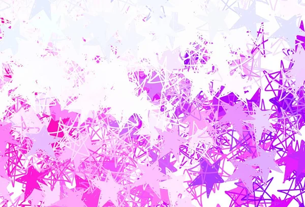 Modèle Vectoriel Violet Clair Rose Avec Étoiles Ciel Design Décoratif — Image vectorielle