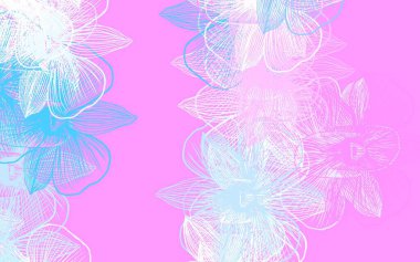 Açık Mor, çiçekli pembe vektör karalama deseni. Karalama tarzında çiçekli renkli bir çizim. Marka kitabınız için yeni şablon.