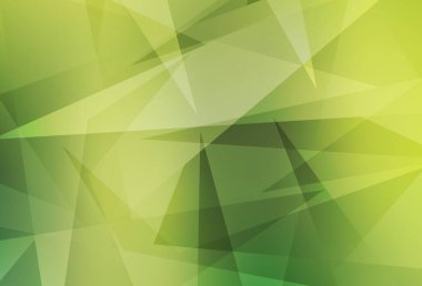 Açık yeşil, çokgen şekilli sarı vektör deseni. Soyut arkaplanda renkli eğimli üçgenler. Kartvizitiniz için modern tasarım.