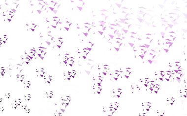 Çizgileri ve üçgenleri olan açık pembe vektör düzeni. Renkli üçgenli modern soyut illüstrasyon. Broşürler, broşürler için desen