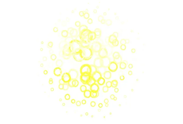 浅绿色 带球体的黄色矢量图案 采用带气泡的抽象风格的模糊装饰设计 您的品牌书的新模板 — 图库矢量图片