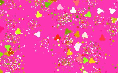 Açık pembe, soyut şekilli yeşil vektör arkaplan. Renkli rastgele şekillerle modern soyut illüstrasyon. Bir cep telefonu için arka plan.