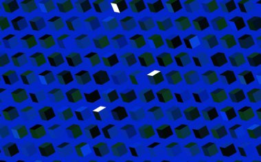 Koyu mavi, çizgileri ve dikdörtgenleri olan yeşil vektör düzeni. Soyut arkaplanda dikdörtgenler ve renkli gradyanlar. Web siteleri için şablon kullanılabilir.