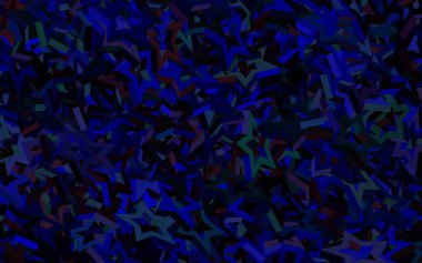 Koyu mavi, parlak yıldızlı kırmızı vektör düzeni. Yıldızlı parlak renkli illüstrasyon. Reklamınız, posteriniz, afişiniz için en iyi tasarım.