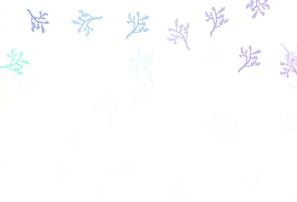 Ελαφρύ Πολύχρωμο Διανυσματικό Πρότυπο Doodle Κλαδιά Doodle Απεικόνιση Των Φύλλων — Διανυσματικό Αρχείο
