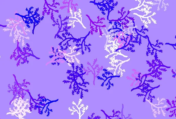 Luz Púrpura Rosa Vector Abstracto Telón Fondo Con Sakura Doodle — Vector de stock