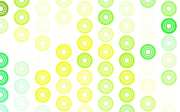 Light Green Yellow Vector Background Bubbles Abstract Illustration Colored Bubbles — 스톡 벡터