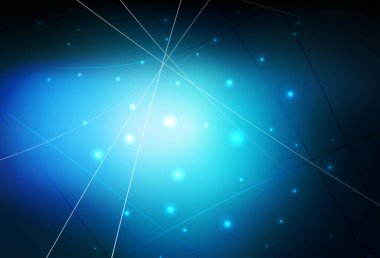 Çok gonalli ve daireli koyu mavi vektör deseni. Renkli noktalı modern soyut çizimler. Duvar kağıtları için zarif tasarım.