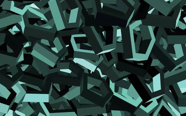 Tmavě Zelená Vektorová Textura Barevnými Šestiúhelníky Abstraktní Ilustrace Barevnými Šestiúhelníky — Stockový vektor