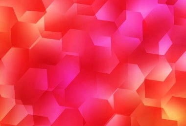 Açık pembe, altıgenli sarı vektör arkaplan. Altıgenli soyut bir tasarım. Reklamınız için bir kalıp, kitapçıklar.