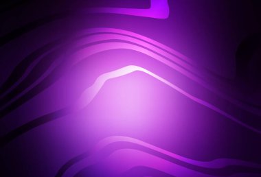 Eğri çizgileri olan koyu mor bir vektör şablonu. Değişken çizgileri olan renkli soyut çizimler. İş tasarımınız için şablon.