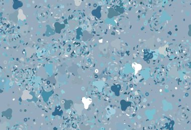 Memphis şekilli hafif MLUE vektör arkaplanı. Modern tarzda değişen renkli kaotik formlar. Web siteniz için basit tasarım.