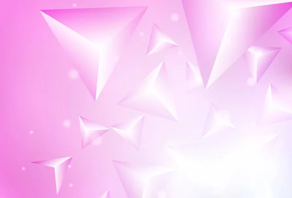 Světle Růžová Vektorová Šablona Krystaly Trojúhelníky Ilustrace Sadou Barevných Trojúhelníků — Stockový vektor